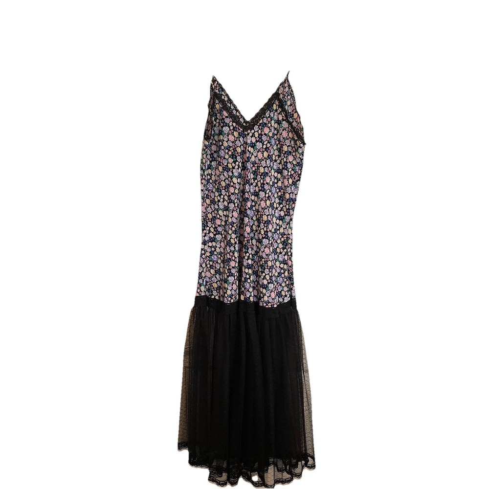Y2K Babydoll Midi Dress Women's S Micro Floral‎ Flare Ballet Core Ethereal Fairy
